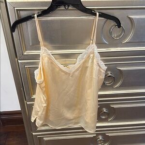 Abercrombie & Fitch Light Yellow Lace Trim Cami